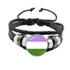 Lgbt Black Weave Leather Bracelet Bi Pride Glass Cabochon Gay Pride Rainbow Flag Photo Bangle Jewelry For Women Men Lovers Gift - Image 19