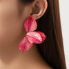 Large Metal Flower Enamel Petal Post Earrings For Women Jewelry Romantic Holiday Accessories Styles - Image 2