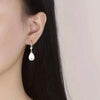 Temperament Simple Water Drop Shape Simulation Freshwater Pearl Drop Earrings Female Pearl Earrings - Image 5