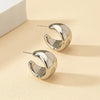 Gold Color Round Chunky Earrings for Women Lightweight Smooth Metal Open Thick Hoops Jewelry - Image 6