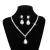 Wedding Season Women's Copper Claw Chain Water Drop Necklace Earrings Bracelet Jewelry Set Wedding Banquet Festival Gift - Image 2