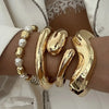Vintage Metal Wave Twist Smooth Irregular Bracelet for Women Exaggerated Geometric Chunky Cuff Bangle Hip Hop Punk Jewelry - Image 1