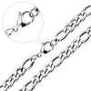 Stainless Steel Cuban Figaro and Wheat Link Necklace in 5 mm or 7 mm Widths - Image 3