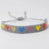 Adjustable Multicolor Heart Bead Bracelet with Woven Pattern - Image 28