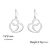 Double Love Heart Drop Earrings for Women Stainless Steel Gold Color Wedding Earrings Jewelry Pretty Gift - Image 9