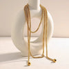 Stainless Steel Simple Multipile Layers Chain Necklace for Men Women Gold Plated Round Ball Pendant Necklace Statement Jewel - Image 4