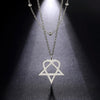 Him Heartagram Star Pendant Necklace Stainless Steel Heart Pentagonal Chain Necklace Women Couple Jewelry Wedding Gift - Image 23