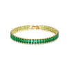 Emerald Cubic Zirconia CZ Tennis Bracelets for Women Gold Plated Charm Green Female Bangles Wedding Jewelry Gift - Image 5
