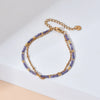 Layered Stainless Steel Chain Bracelet with Colorful Bead Accents - Image 3