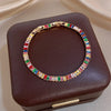Rainbow Zircon Dainty Bracelets for Women Gold Plated Copper Geometric Bracelet Party Jewelry Gifts - Image 5