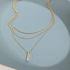 Silver Three-Layer Stacking Necklace Women Simple Strip Pendant Collarbone Chain Jewelry - Image 5
