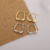 Silver Earrings Ear Hoop For Women Square Stud Jewelry Engagement Anniversary Gift - Image 4