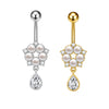 1pcs Faux Fake Belly Piercing Flower Butterfly Dangling Fake Belly Button Pircing Clip On Umbilical Navel Cartilage Earring Clip - Image 7