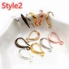 20pcs 15x10mm Silver Plated Bronze Rose Gold 6 Colors Earring Hooks Wire Settings Base Settings - Image 4