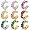 Clip On Cuff Earrings with Heart Star Cross and Rainbow Stone Designs - Image 2