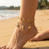 Colorful Crystal Zircon Metal Chain Anklets for Women Bohemia Starfish Shell Conch Tassel Bracelet On The Foot Beach Jewelry - Image 10