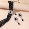 Fyuan Multilayer Green Red Blue Black Crystal Necklace Geometric Hollow Alloy Earrings For Women Weddings Banquet Jewelry Sets - Image 5