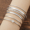 6Pcs/Set Silver Color Star Charm Stackable Bangle Bracelet Set for Women Boho Multi-layer Open Cuff Bracelet Jewelry Accessories - Image 6
