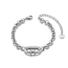 White Zircon Oval Chain Bracelet for Women Gold Color Stainless Steel Bangle Jewelry - Image 11