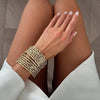 Layered Wide Bangle Bracelet with Acrylic Bead Accents - Image 11