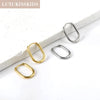 Oval Hoop Earrrings Stainless Steel Elliptic Shape Silver/Gold Color 20MM Big Round Clips Smooth Mental Ear - Image 2