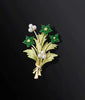 Crystal Red Color Two Tulip Flower Brooch For Women CZ Full Of Rhinestone Leaf Shiny Lapel Pins Wedding Party Badge Jewelry - Image 13