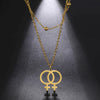 Double Female Symbol Pendant Choker Stainless Steel Double Layer Necklace for Women Jewelry Birthday Gift - Image 11