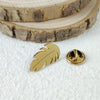 punk feather hollow stainless steel gold-plated badge, suit lapel pin black, men's brooch set - Image 3