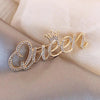 accessories with diamond crown and English letter brooch - Image 1