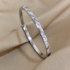 Stainless Steel Simple Inlaid Zircon Bracelet Bangles For Women Charm Jewelry Gift - Image 5