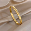 Elegant Diamond-encrusted Bone Bamboo Joint Shape Cuff Bracelet For Women Classic Plated Gold Shiny Temperament Jewelry Set - Image 12