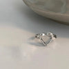 Silver Open Finger Ring Punk Heart Irregular Geometric Stackable For Women Girl Jewelry Gift - Image 19