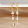 Stainless Steel Colorful Zircon Water Drop Hoop Earrings for Women Simple Pendant Huggies Jewelry - Image 3