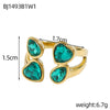 Carlidana Jewelry Open Rings Gold Plated Stainless Steel Simple Multi-Color Crystal Ring For Women Jewelry - Image 11