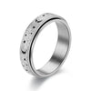 1Pc Stainless Steel Spinning Rotating Rings For Women Men 6MM Rotatable Design Moon And Star Design Ring Finger Jewelry - Image 8