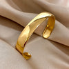 Simple Classic Smooth Open Bangle Bracelet Stainless Steel Glossy Bracelet Stylish Stackable Wrist Jewelry Cuff for Women Men - Image 5