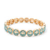 Happy Bangle Paved Diamond Enamel Beaded Bracelets For Women Boho Gold Color Elastic Bracelets - Image 19