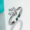 Silver Simple Engagement Wedding Rings for Women Cubic Zirconia Ring Bridal Jewelry Gift - Image 8
