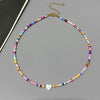 Seed Bead Choker Necklace with Heart Pendant - Image 4