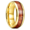 Domed Koa Wood Inlay Rings 8MM Gold Color Men Stainless Steel Rings for Wedding Engagement Jewelry Gift - Image 5