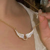 Angel Wing Pendant Necklace Y2K Sparkling Wing Collarbone Chain Elegant Jewelry Accessory for Women Wedding Party Choker - Image 6