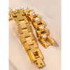 18cm Stainless Steel Imitation Pearls Pvd Gold Plated Thick Cuban Chain Charm Bangle Bracelet Jewelry Wome - Image 6