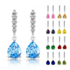 Silver Light Water Drop Classic Shining Water Drop Zircon Women's Earrings - Image 1
