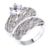 Silver Plated Double Ring Zirconia Wedding Ring For Women Minimalist And Engagement Jewelry Wedding Anniversary Gift - Image 2