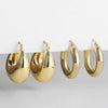 Punk Gold Plated Stainless Steel C Shape Croissant Chunky Hoop Earrings for Women Twisted Polished Circle Huggie Ear Jewelry - Image 1