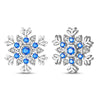 Women's Silver Snowflake Christmas Sparkling Zircon Winter Earrings Fit For Engagement Parties Jewelry - Image 35