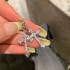 Silver Color Metal Cross Drop Earring Clear Crystal Stone Cross Dangle Earrings Sparkling Girls Evening Earring Jewelry - Image 1