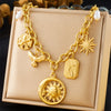 316L Stainless Steel Golden Starfish Moon Sun Shaped Pendant Necklace For Women Romantic Neck Chain Holiday Gift - Image 13