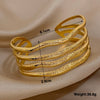 Irregular Textured Multilayer Open Bracelets for Women Men Hammered Chunky Gold Plated Stainless Steel Cuff Bangle Charm Jewelry - Image 6