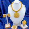 Ethiopian Gold Color Twisted Necklace And Earrings Jewelry Sets For Women Dubai Indian Bridal Set Wedding - Image 9